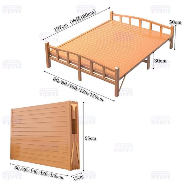 【組立不要】折りたたみベッド 竹庭 ベッドフレーム 天然竹製 シングル 組立不要】折りたたみベッド 横幅81cm 竹庭 ベッド ベッド