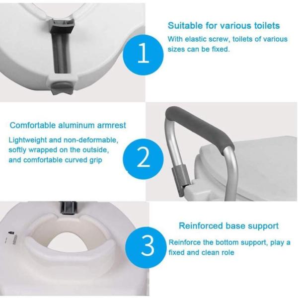 高齢者の安全トイレダブルオーライザー、アームレストと蓋付きトイレ