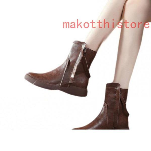 ブーツ レディース エンジニアブーツ レディース ショート ブラック ショートブーツ 幅広 履き口 エンジニア ゆったり 錦甲高 フラット 大きいサイズ 黒 厚底