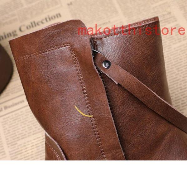 ブーツ レディース エンジニアブーツ レディース ショート ブラック ショートブーツ 幅広 履き口 エンジニア ゆったり 錦甲高 フラット 大きいサイズ 黒 厚底