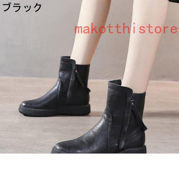 ブーツ レディース エンジニアブーツ レディース ショート ブラック ショートブーツ 幅広 履き口 エンジニア ゆったり 錦甲高 フラット 大きいサイズ 黒 厚底