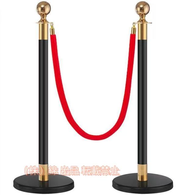 パーテーションベルトチェーンポール駐車場ポール，株式会社錦1.5m赤いベルベットロープベルトの2パックの群衆の管理支払いとベルベットのロープボールステンレ
