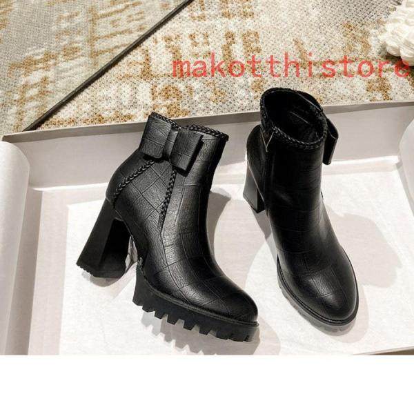 ブーティー レディース リボン ブーツ 美脚 8.5センチヒール