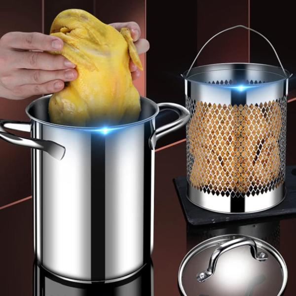 鍋セット 18cm/パスタ鍋 20cm コランダー付 IH対応 ステンレス製