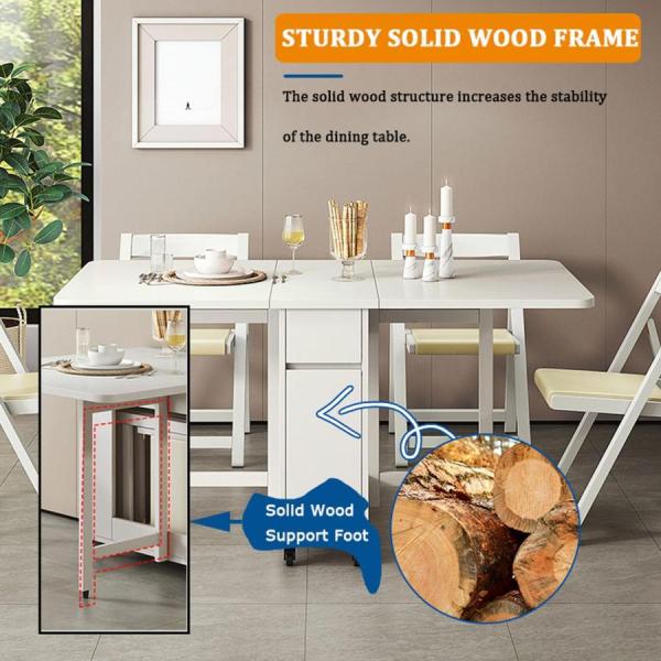 リビングルームの折りたたみ式ダイニングテーブルと椅子のセット,可動式の家具,小さな部屋 ダイニングテーブルセット、無垢材折りたたみテーブル、ドロップリーフ