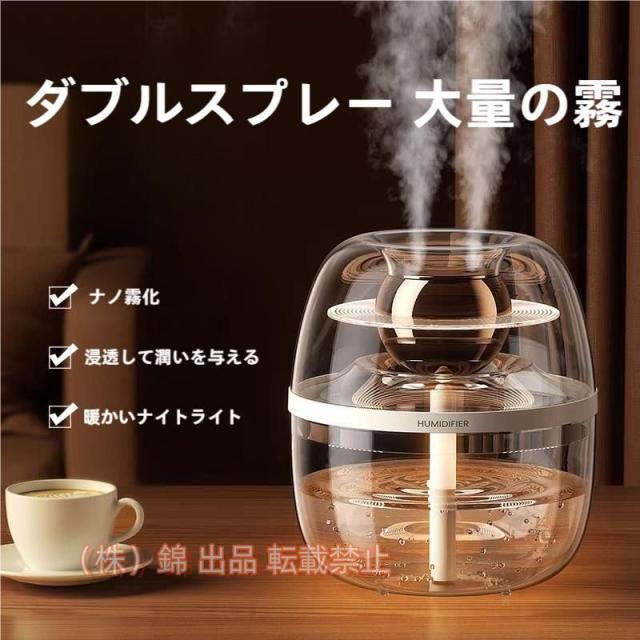 加湿器 スチーム式 大容量加湿器 おしゃれ 静音 LEDライト 細微ミスト 錦 自動停止 快適 オフィス 寝室 2000ML お手入れ簡単 空焚き防止 省エネ 2023最新版