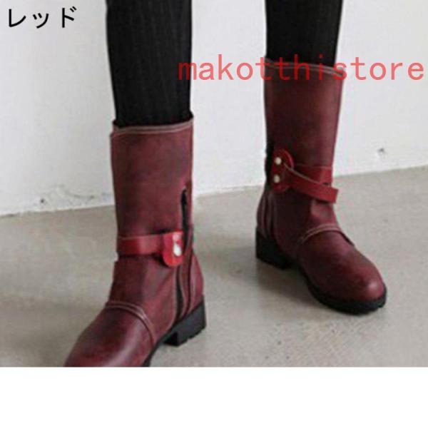 ハロウィンロングブーツサイドベルトのロングブーツ歩きやすいローヒールキャメルブラウン茶色黒エンジニアブーツ株式会社錦ジョッキーブーツロングブーツ_1
