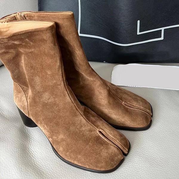足袋ブーツ レディース スエード サイドジップ アンクルブーツ