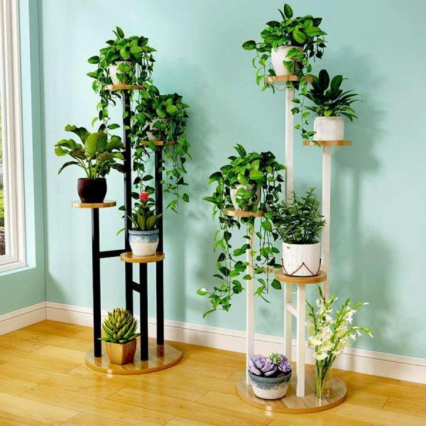 フラワースタンドガーデンラック園芸ラックプランタースタンド花棚盆栽スタンド植物スタンドガーデンフラワースタンド植物棚株式会社錦組み立ても簡単ですし(黒_3