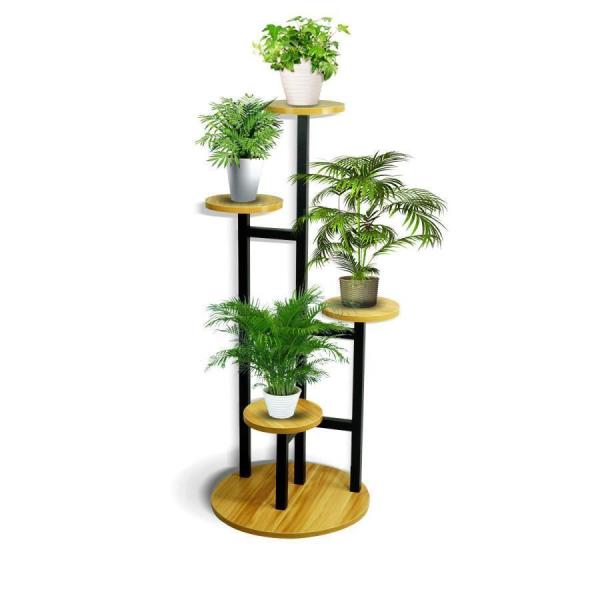 フラワースタンドガーデンラック園芸ラックプランタースタンド花棚盆栽スタンド植物スタンドガーデンフラワースタンド植物棚株式会社錦組み立ても簡単ですし(黒_6