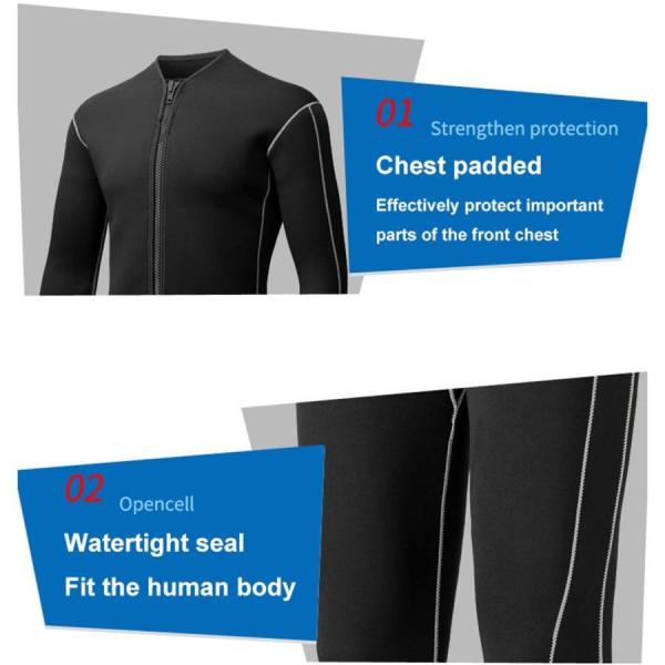 メンズウェットスーツ5mm 2ピースブラックウィンター水着ネオプレン