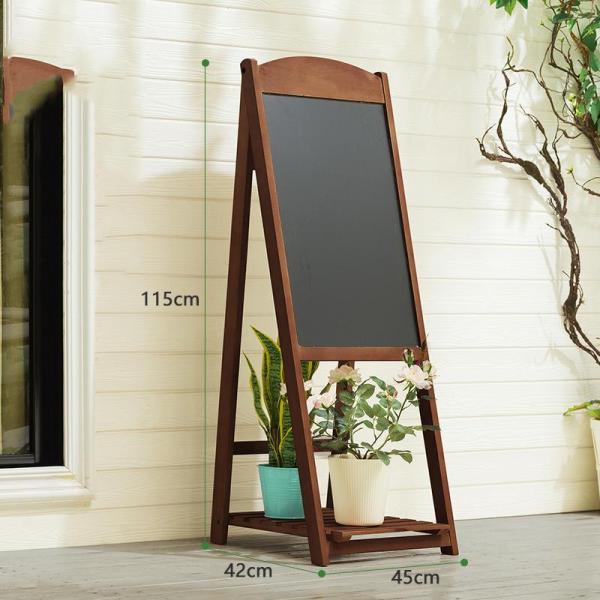 ブラックボード立て看板黒板スタンド看板メニューボードウエルカムボードおしゃれ木製マグネット対応フラワースタンド付き株式会社錦倒れにくいカフェサロン