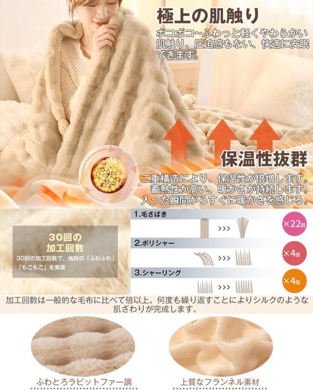 電気毛布 ラビットファー調毛布 掛け敷き兼用 電気ブランケット 電気毛布 ラビットファー調毛布 掛け敷き兼用 電気ブランケット