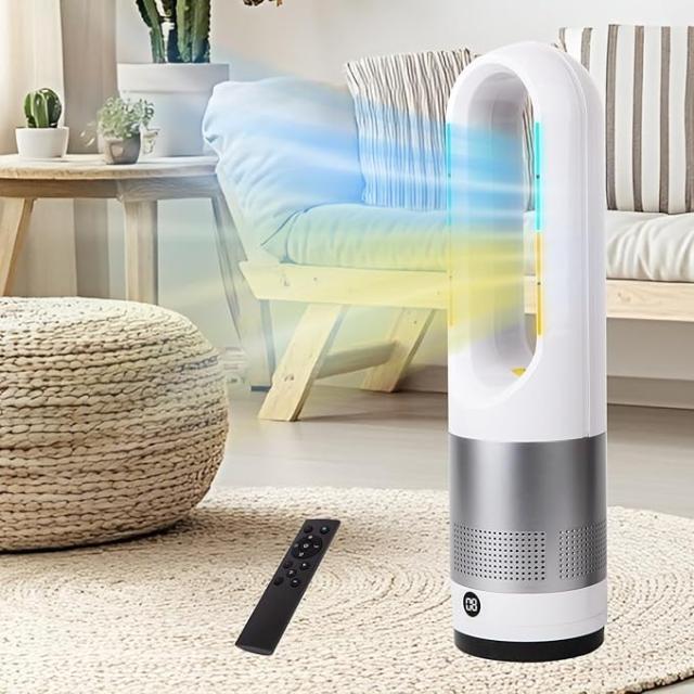 セラミックヒーター タワーファン ECO恒温機能搭載 20℃~ 35℃温風温度調節可能 8段階送風調節 PSE認証済み 日本語説明書付き[日本ブランド]