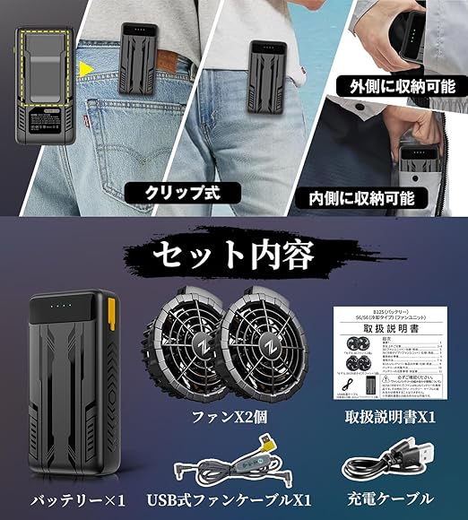 半導体急速冷却 ファンバッテリーセット 世界初 空調作業服用