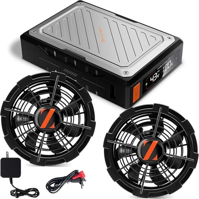 43V超高出力 ファンバッテリーセット 空調作業服用 90mm服穴径対応　即発送 43V超高出力 ファンバッテリーセット 空調作業服用 90mm服穴径対応