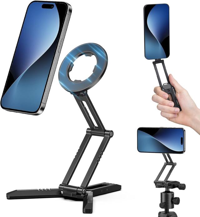 マグネット式 携帯スマホスタンド スマホスタンド 三脚 自撮り 期間限定P２倍楽天ランキング1位獲得マグネット式