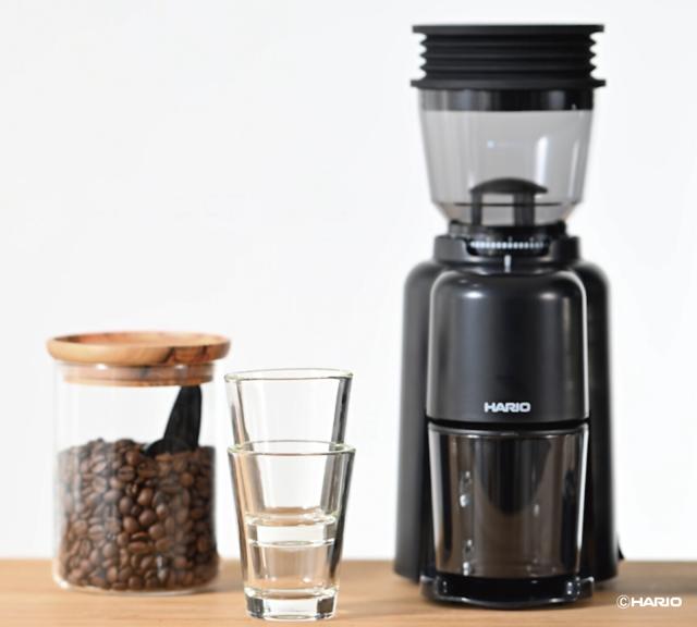 2025年新作 HARIO ハリオ V60 電動 コーヒーグラインダーコンパクトN コーヒーミル 39段階調節 コニカル式 ブラックコーヒーマシン 珈琲メーカー コーヒー 珈琲 本格的 軽量 コンパクト おしゃれ 【39ショップ】