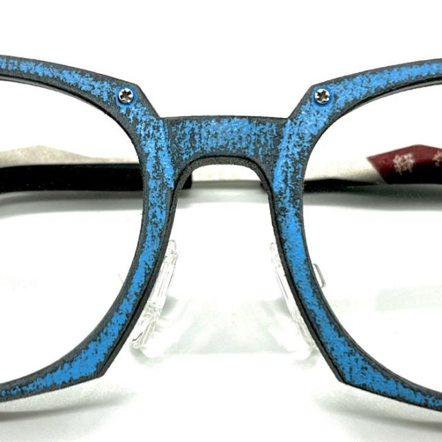 鯖江の異端児デザイナー 福井 鯖江 メガネ フレーム 日本製 design88 経年侵化 -3106 青 49