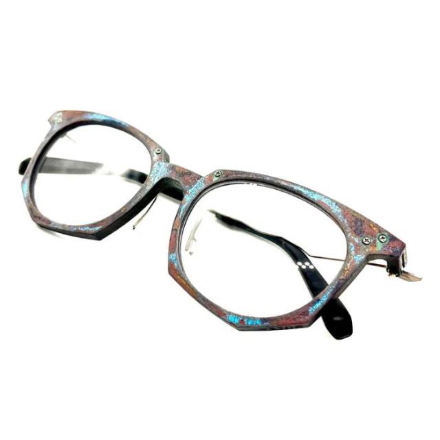 鯖江の異端児デザイナー 福井 鯖江 メガネ フレーム 日本製 design88 経年侵化 -3106 特注色 サビ 49