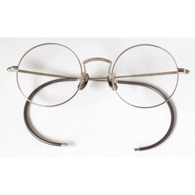 縄手 小さめ 丸 メガネ フレーム チタン ラウンド シルバー レディース