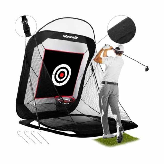 ゴルフネット 屋外 室内 2.3m 練習用 自動返球 黒色 簡単 設置 野外 初心者 防球ネット アプローチ ドライバー スウィング 練習器具 自宅 ゴルフ 練習 レギュラーサイズ