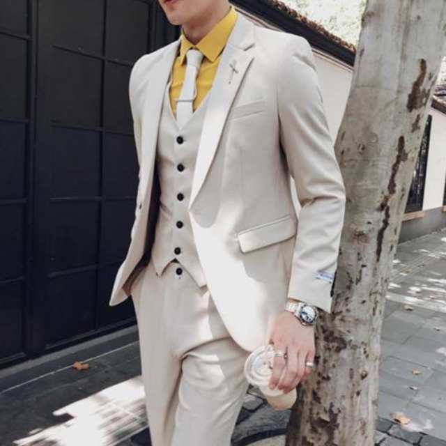 スーツ メンズ スーツセットアップ 上下セット 二点セット 白 細身