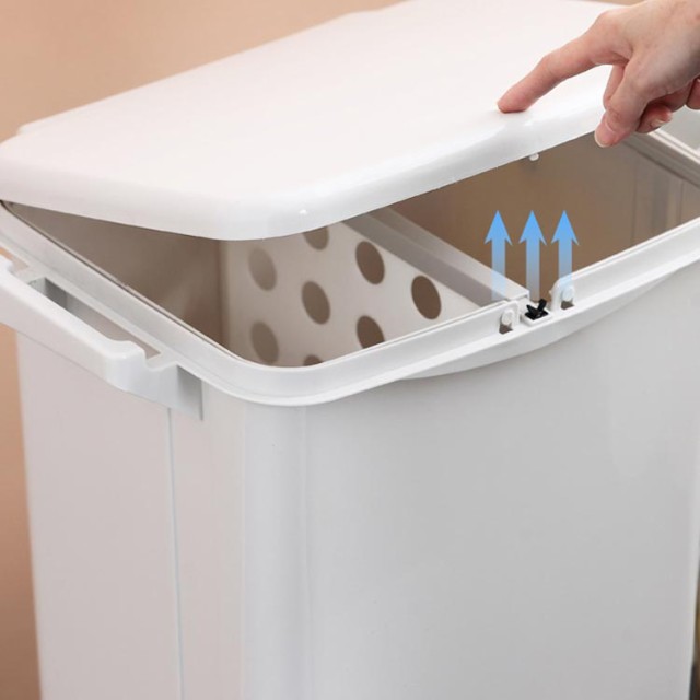 ゴミ箱 分別 ごみ箱 スリム ダストボックス 縦型 2段 キッチン ふた付き 3分別 大容量 ワゴン 45L リビング 引出し プッシュ おしゃれ 新生活_2