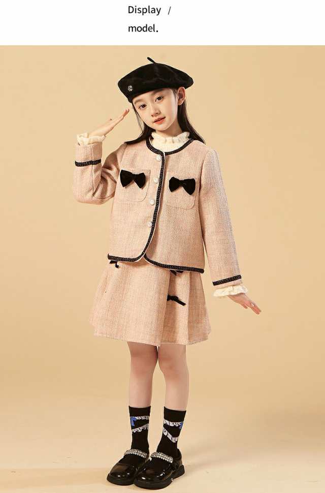 スーツ 女の子 小学生 子供服 フォーマル 卒業式 ジャケットミニスカート 入学式 おしゃれ春秋 入園式 発表会 140cm 150 結婚式_3