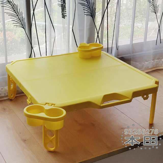 折りたたみ テーブル アウトドア ハンディーテーブル 子供 コンパクト 折りたたみテーブル 軽量 軽い 持ち運び 簡易テーブル 机 ローテーブル 角型 レジャー ロータイプ ドリンクホルダー付き シンプル かわいい_4