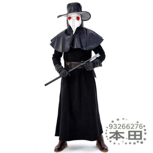 ハロウィン ペスト医師 コスチューム 中世風 鳥医師 ペストマスク 衣装 疫病 ペストドクター 大人用 クリスマス パーティー 仮装 忘年会_1