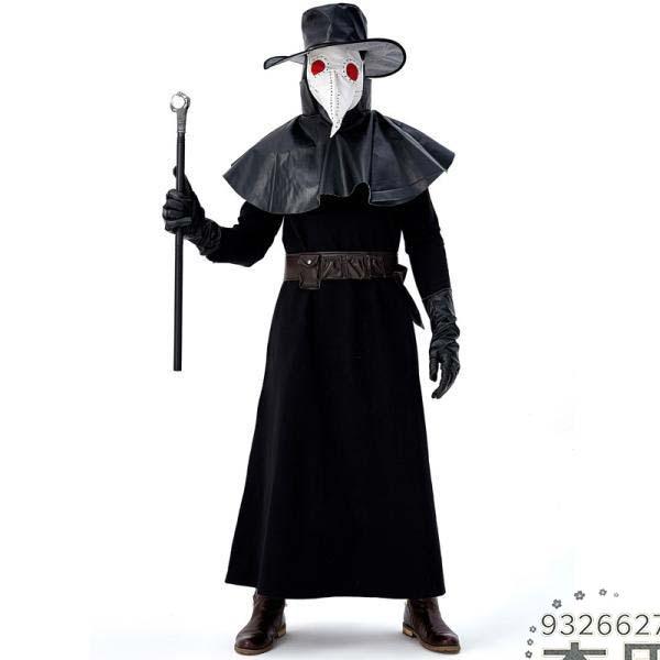 ハロウィン ペスト医師 コスチューム 中世風 鳥医師 ペストマスク 衣装 疫病 ペストドクター 大人用 クリスマス パーティー 仮装 忘年会_5