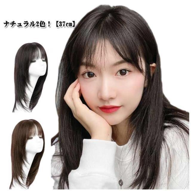 人毛 ウィッグ ロング フルウィッグ 人毛100％ 自然 47cm 自然黒 自然茶 ウィッグ 総手植え ミセス かつら 全頭かつら ブラック ブラウン_5