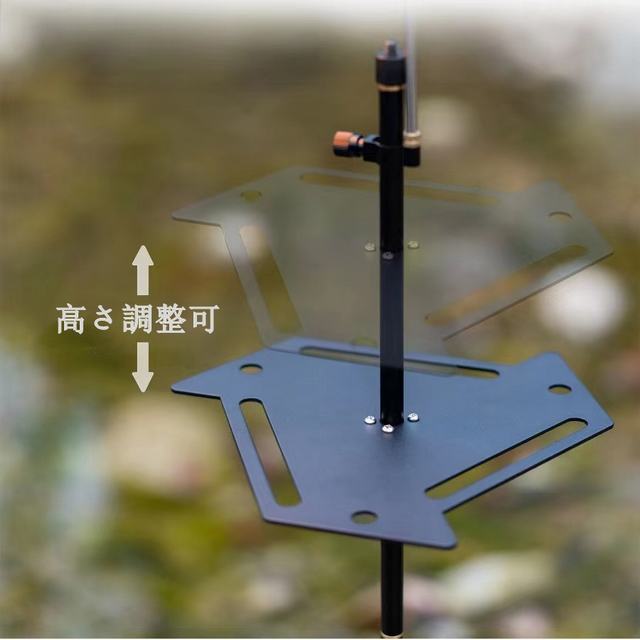 2WAY ランタンハンガー スタンド ミニテーブル付き ブラック ランタンスタンド ミニテーブル付 キャンプ ライトスタンド2WAY