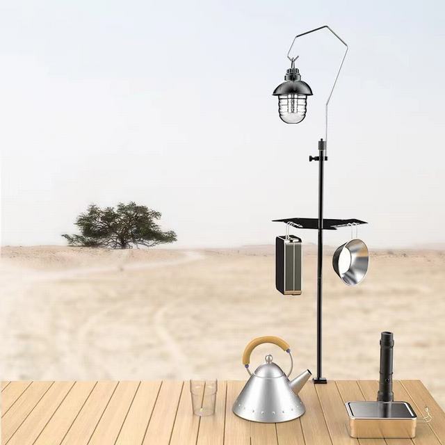 ランタンスタンド ミニテーブル付 キャンプ ライトスタンド2WAY