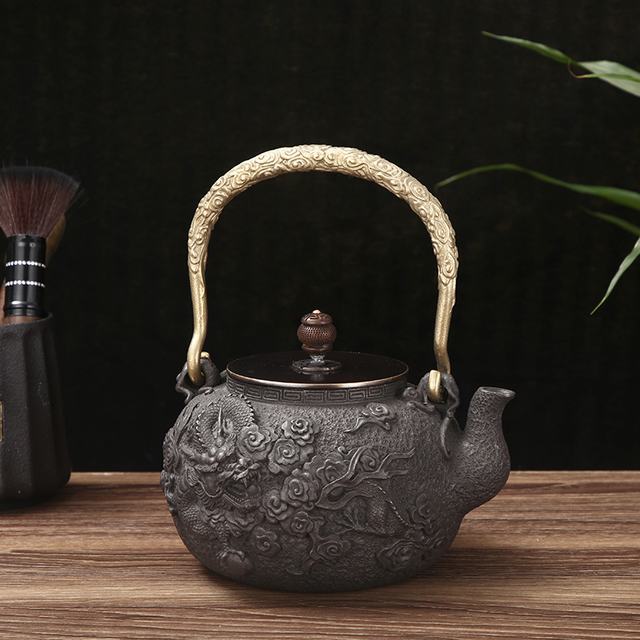 和風 鋳鉄 鉄 急須 職人手作り鉄瓶 やかん提梁壺 茶壺 水壷 煮茶壷 茶道具 鋳鉄 鉄 急須 職人手作り鉄瓶やかん提梁壺 茶壺 水壷 煮茶壷 茶道具