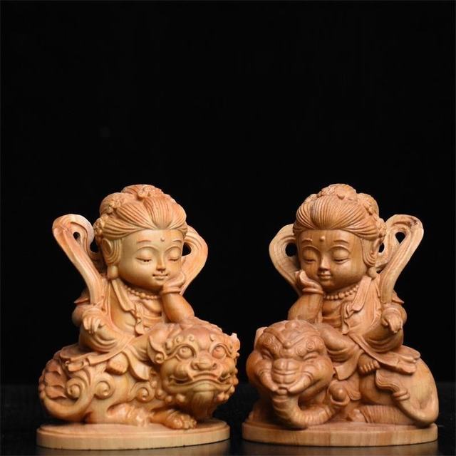 仏教美術　古い木彫仏像　２ 恵 #1317  古い木彫 金彩 迫力の彫刻 見応えある狛犬 ２点 唐獅子 検