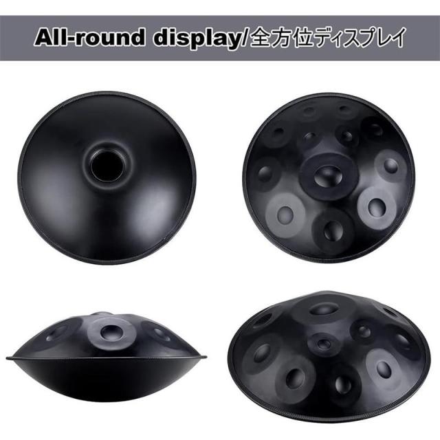 ハンドパンドラム 12音符 58cm Dマイナー ソフトハンドパンバッグ付き ハンドパンドラム楽器 440hz ハンドパンマレット2個 ハンドパンスタンド 無塵布 スチール_2