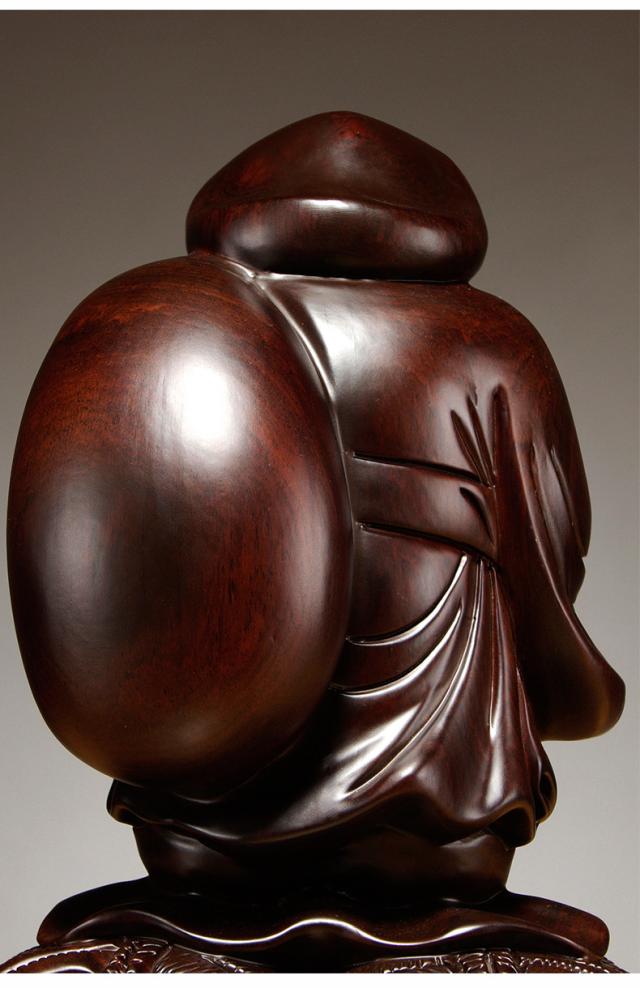 黒檀 木彫 大黒天 福の神 鎮宅辟邪 手作り招財開運 置物 精密細工 工芸品