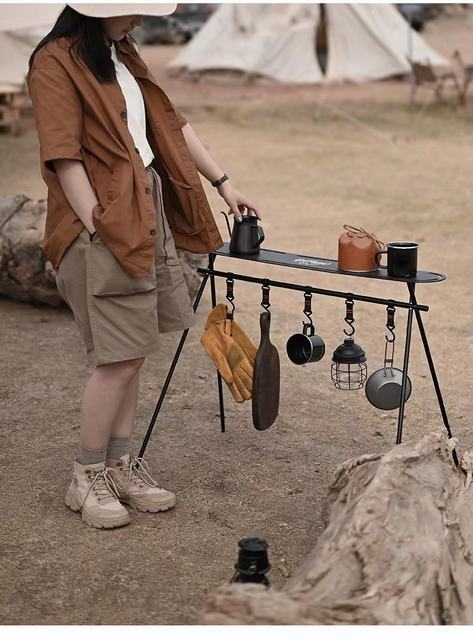 アウトドア三角シェルフ アウトドア キャンプ 棚 収納棚 ハンガー