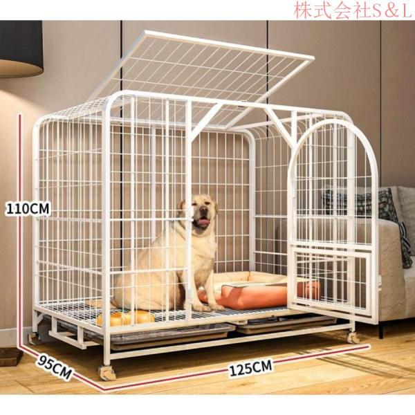 ペットケージ 犬檻 犬小屋 ケージ ペットサークル ドッグケージ ペットフェンス株式会社S＆L  小型 大型 中型犬用 ペット用品 キャスター付き_1