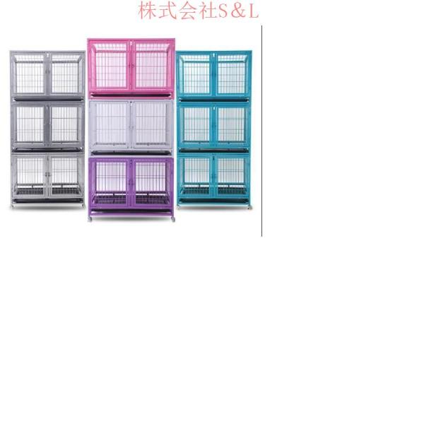 ペットゲージ ペットホテル ペットショップ クリニック 犬小屋 大型2段 ###ゲージD192###
