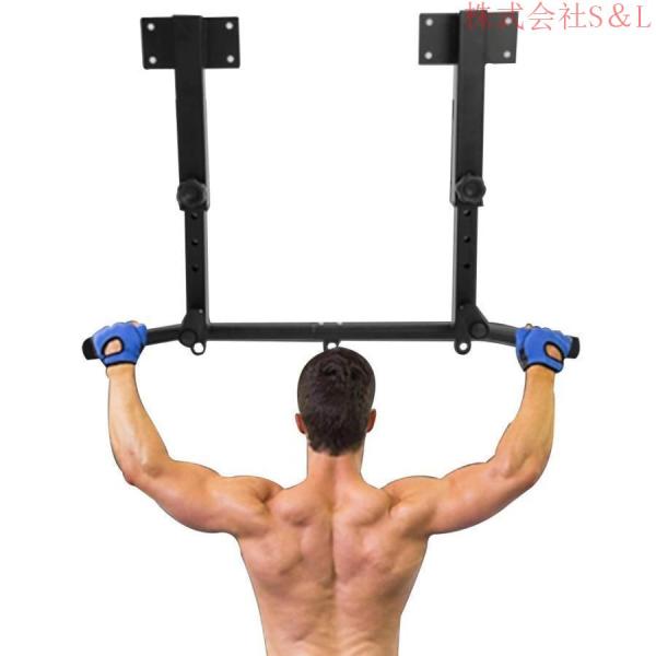 懸垂バー 壁掛け懸垂バー r 壁に取り付けられたプルアップバー 懸垂棒 自宅用の腹筋/胸筋 トレーニング器具 ぶらさがり健康器 マルチジム 取り付けが簡単 負荷20 懸垂バー 壁掛け懸垂バー、グロメット付きプルアップ、家庭用