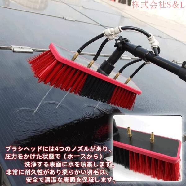 高所掃除ブラシ 散水ブラシ 3.6m~9m 給水伸縮ブラシ 外壁掃除 35Cmブラシヘッド 窓ガラス/壁掃除 高所ワイパー S＆L超ロングポール 業務用 軽量 取り外しが簡単