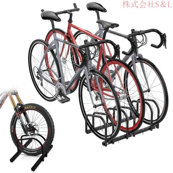 自転車 スタンド 倒れない 3~6台置き サイクルスタンド 自転車置き場 屋外 自転車ラック キックスタンド 自動二輪 縦置き 掛置き 駐輪スタンド バイクスタンド_5