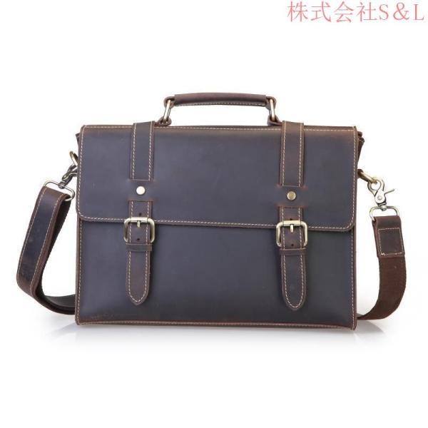 メンズ バッグ本革 手染め手縫い 栃木レザーショルダーバッグ 総本革