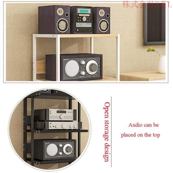 CDラック オーディオラックDVD収納棚、多機能スピーカーアンプ専用キャビネット3/4/5層取り外し可能CD棚株式会社S＆L機器サポートフレーム_6