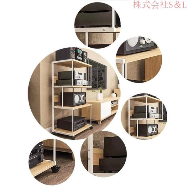 CDラック オーディオラックDVD収納棚、多機能スピーカーアンプ専用キャビネット3/4/5層取り外し可能CD棚株式会社S＆L機器サポートフレーム_7