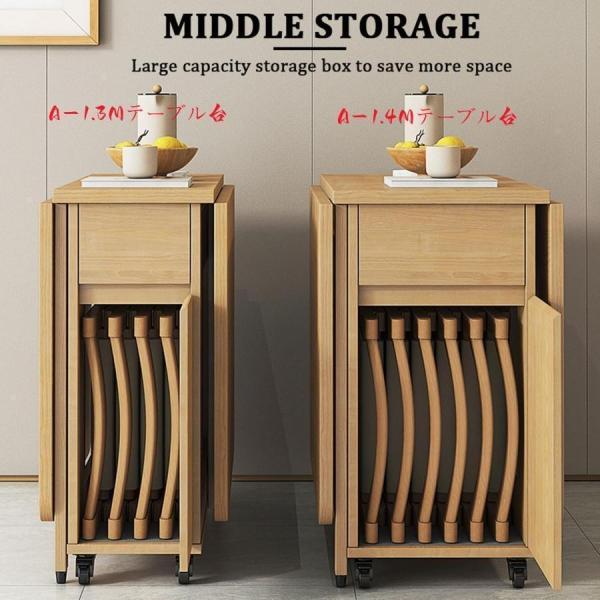 拡張可能なテーブルセット、折りたたみ式テーブルと椅子、椅子付き木製拡張ダイニングテーブル、S＆L キッチンダイニングルームリビングルーム用折りたたみ式ダ_5