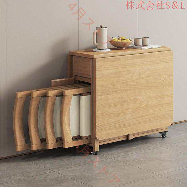 拡張可能なテーブルセット、折りたたみ式テーブルと椅子、椅子付き木製拡張ダイニングテーブル、S＆L キッチンダイニングルームリビングルーム用折りたたみ式ダ